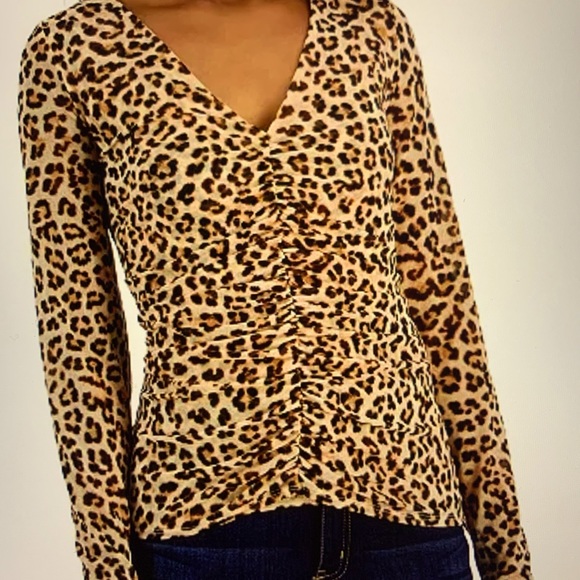 INC International Concepts Tops - INC animal print ruched top NWT